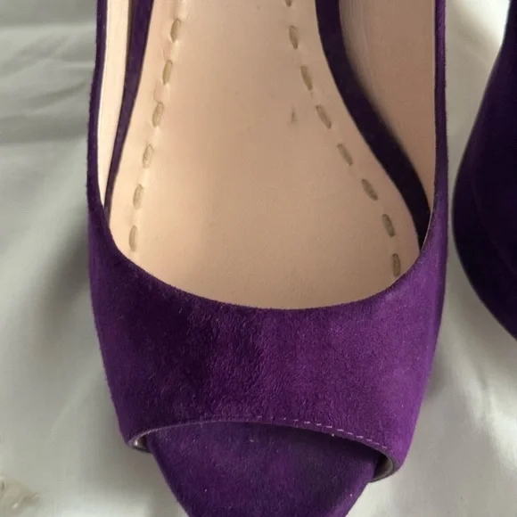 Miu Miu SZ 40 purple suede peep toe 5 in heel - Picture 16 of 16